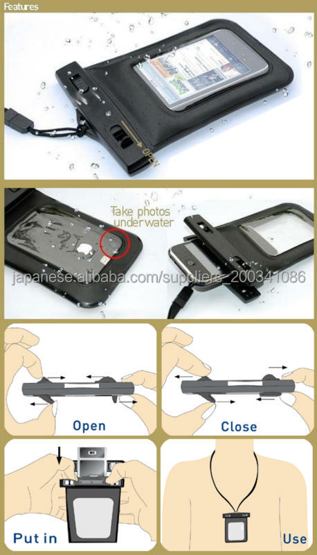 大画面スマホ対応 防水ケース [6色] ネックストラップ付 タッチパネル対応問屋・仕入れ・卸・卸売り