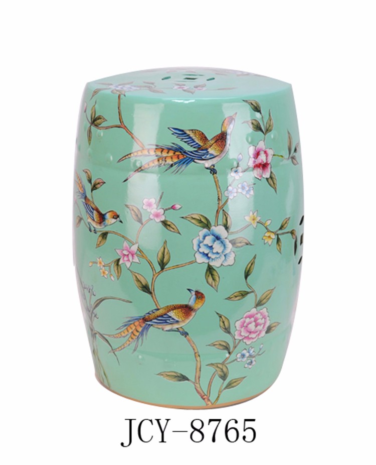High End Chinese Flower And Bird Pattern Decorative Stool Ceramic