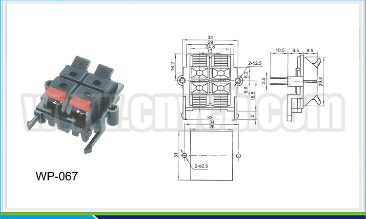 優れた品質の良い価格wp-067zf16teminalコネクタプッシュ型オーディオ用端末メーカーwp仕入れ・メーカー・工場