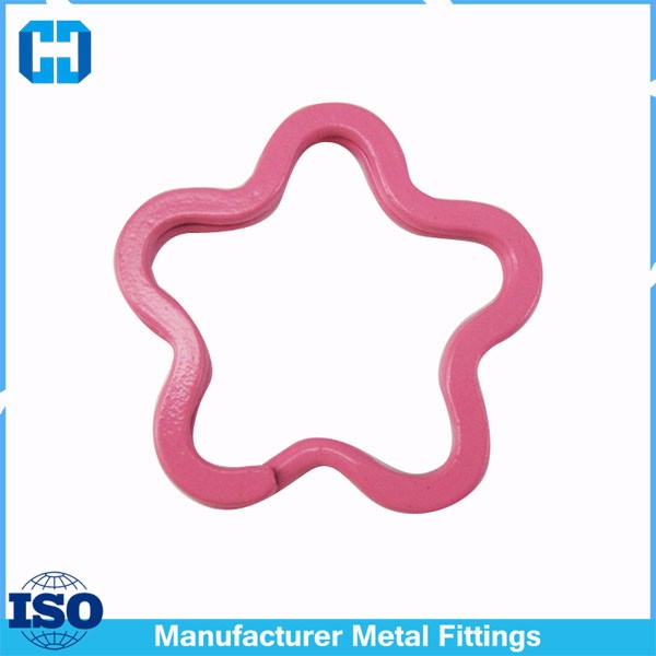pink split flower key ring