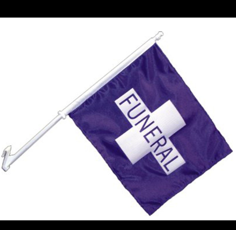 Wholesale Custom Funeral Car Flag With Pole Buy Funeral Car Flag With