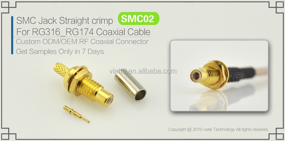 Rf同軸コネクタ、 smcケーブルアセンブリへのmcxrg316/174ケーブルコネクタ仕入れ・メーカー・工場