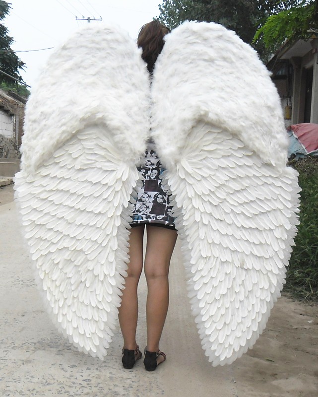Beautiful White Feather Angel Wings Costume With Elastic Straps Buy