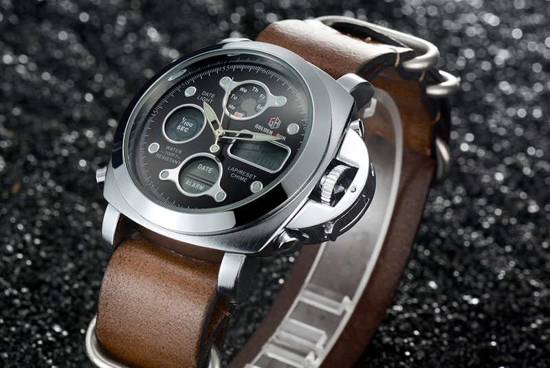 Golden Hour Brand Watches Luxury Chronograph Digital Analog Clock