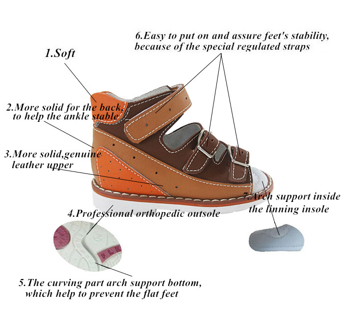 エレガントなヨーロッパ極秘にする整形外科靴サンダル・子女卸売健康靴仕入れ・メーカー・工場
