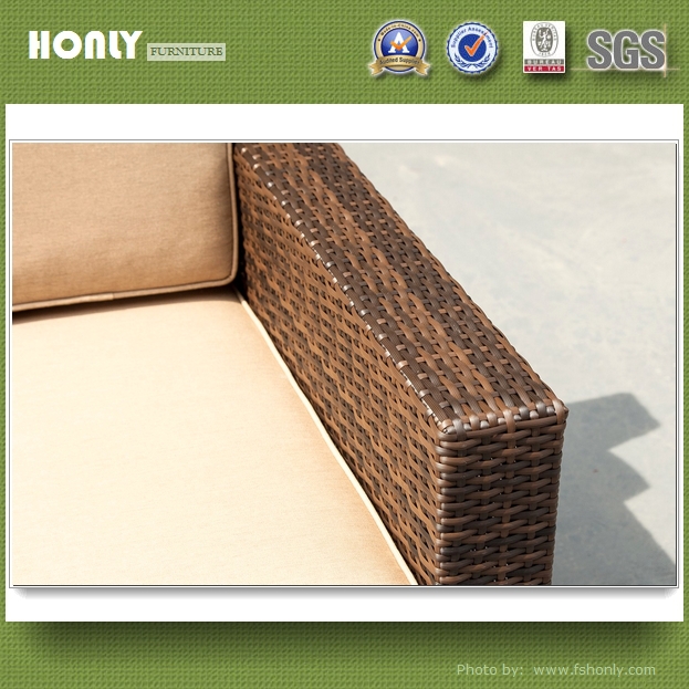 Outdoor Metal leisure garden synthetic rattan sofa set