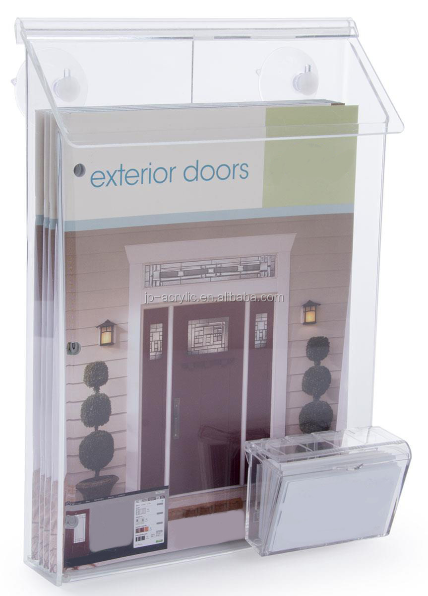 Outdoor Acrylic Window Magazine Holder Sign Holder With Suction