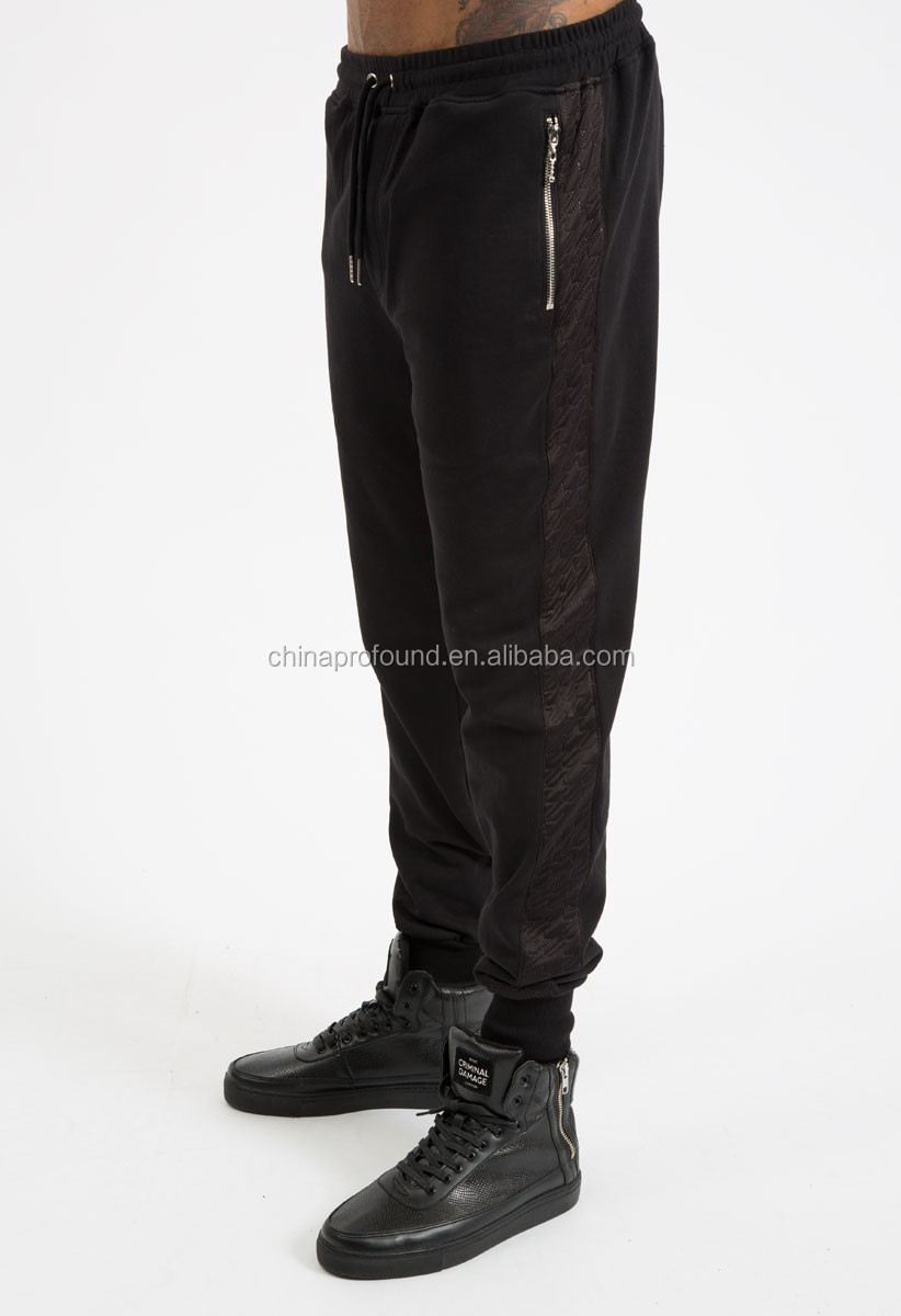 カスタムジョガーフレンチテリーパンツ/カスタム革パッチ男性のための長いスポーツのズボン仕入れ・メーカー・工場