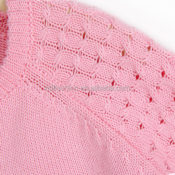 ピンクの女の子の手刺繍付きカーディガンのニット赤ちゃんのセーターのデザイン仕入れ・メーカー・工場