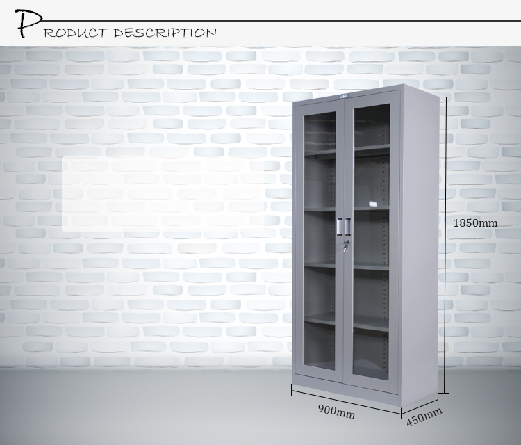 Modern Furniture Design Fire Resistant Cabinet 2 Glass Door 4 Glass Door 4 Shelves Medical Cabinet Jpg