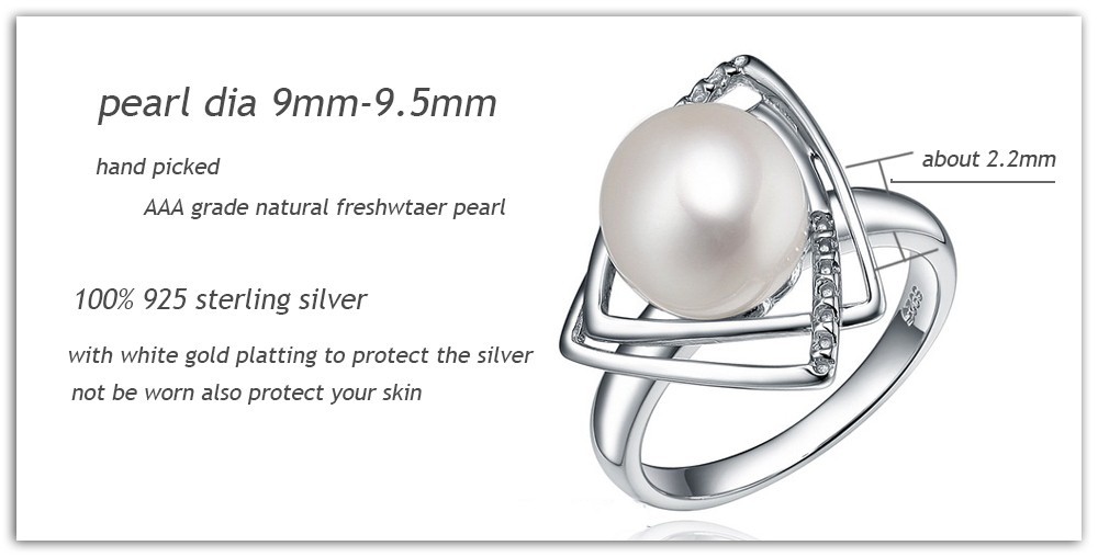 Christmas birthday unique jewelry gift th whit925 sterling silver setting big true freshwater pearl wedding bands rings
