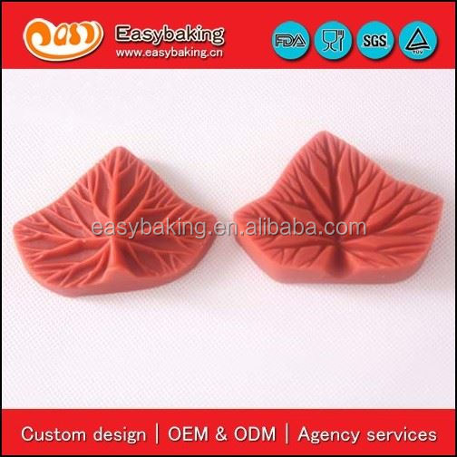 High quality leaf shape silicone fondant cake decoration mold