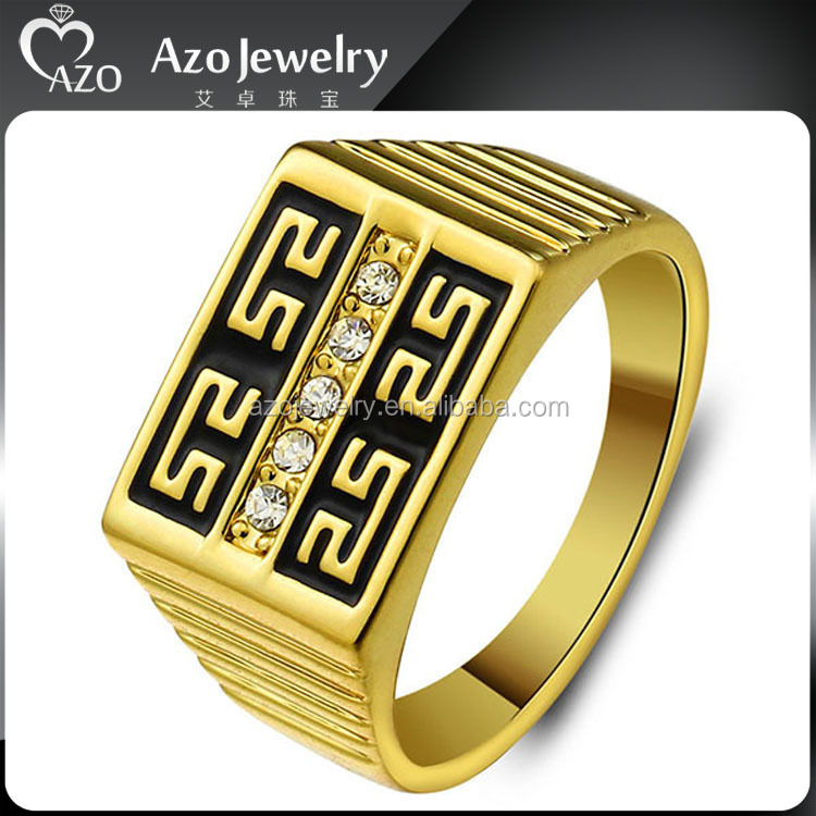 Stainless Steel Muslim Men Ring Islamic Gold Plated Allah Ring Jewelry