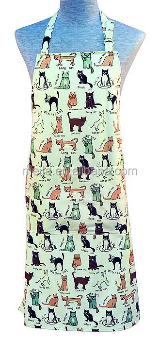 新しい猫のデザインのプリントキッチンエプロン問屋・仕入れ・卸・卸売り