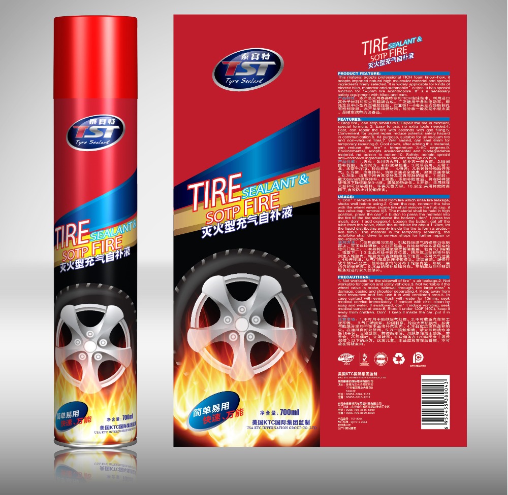 Tyre sealant with stop fire