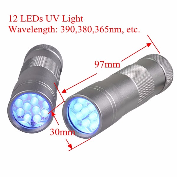 365nmのでは紫外線12 led uv懐中電灯でブリスター包装仕入れ・メーカー・工場