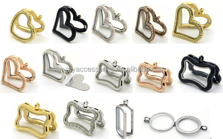 2014 new design champagne flutes floating charms lockets wholesale