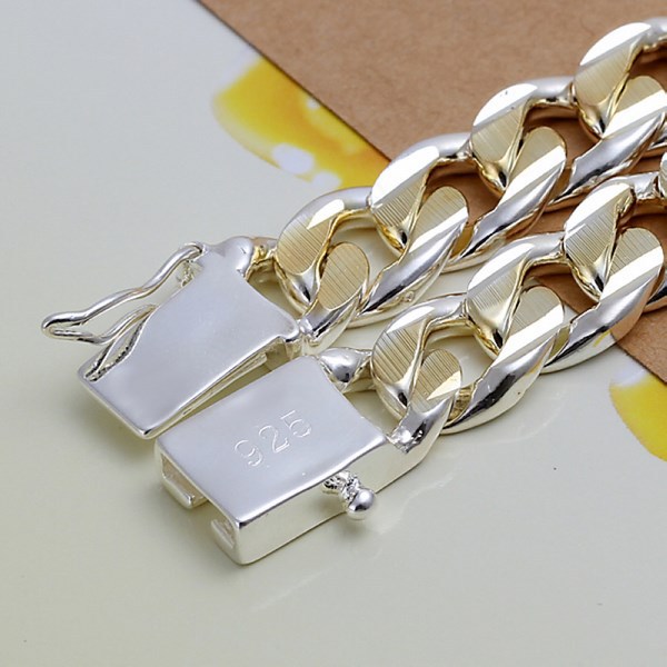Cadena pesada pulseras para mujeres 925 Sterling Silver pulsera barata