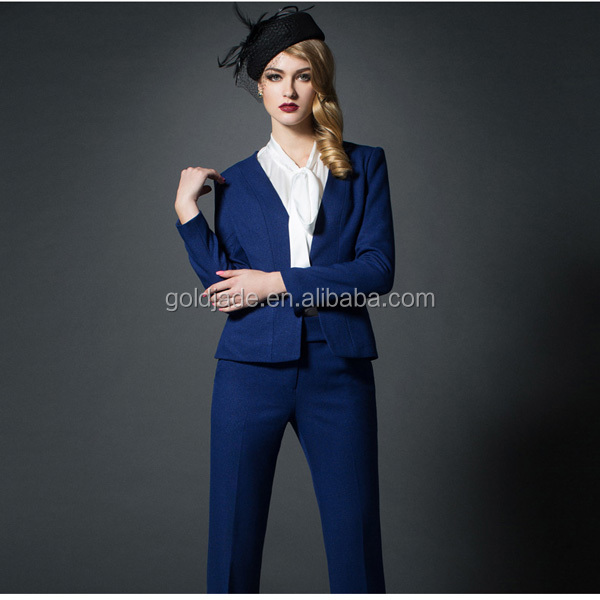最新2015ホテル受付制服デザイン、 ホテル受付制服スカートスーツ、 女性ブラウススーツのホテルのユニフォームデザイン仕入れ・メーカー・工場
