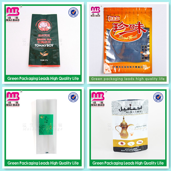 100% Guaranteed quality customized printed lined aluminum foil tea bags with tin tie