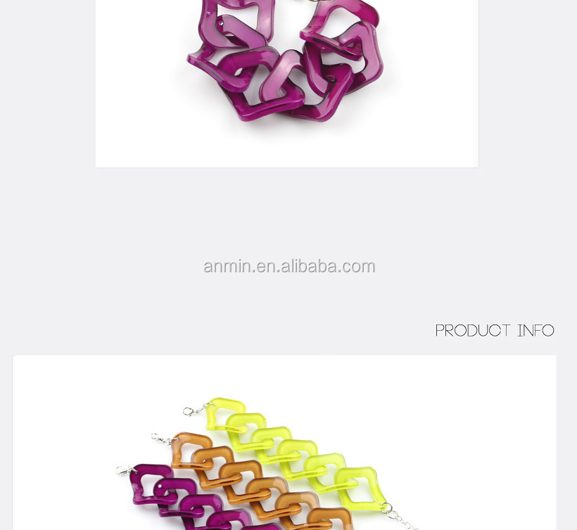 ファッションジュエリーアクリルブレスレット2014年虹色alibabaの中国の製造元問屋・仕入れ・卸・卸売り