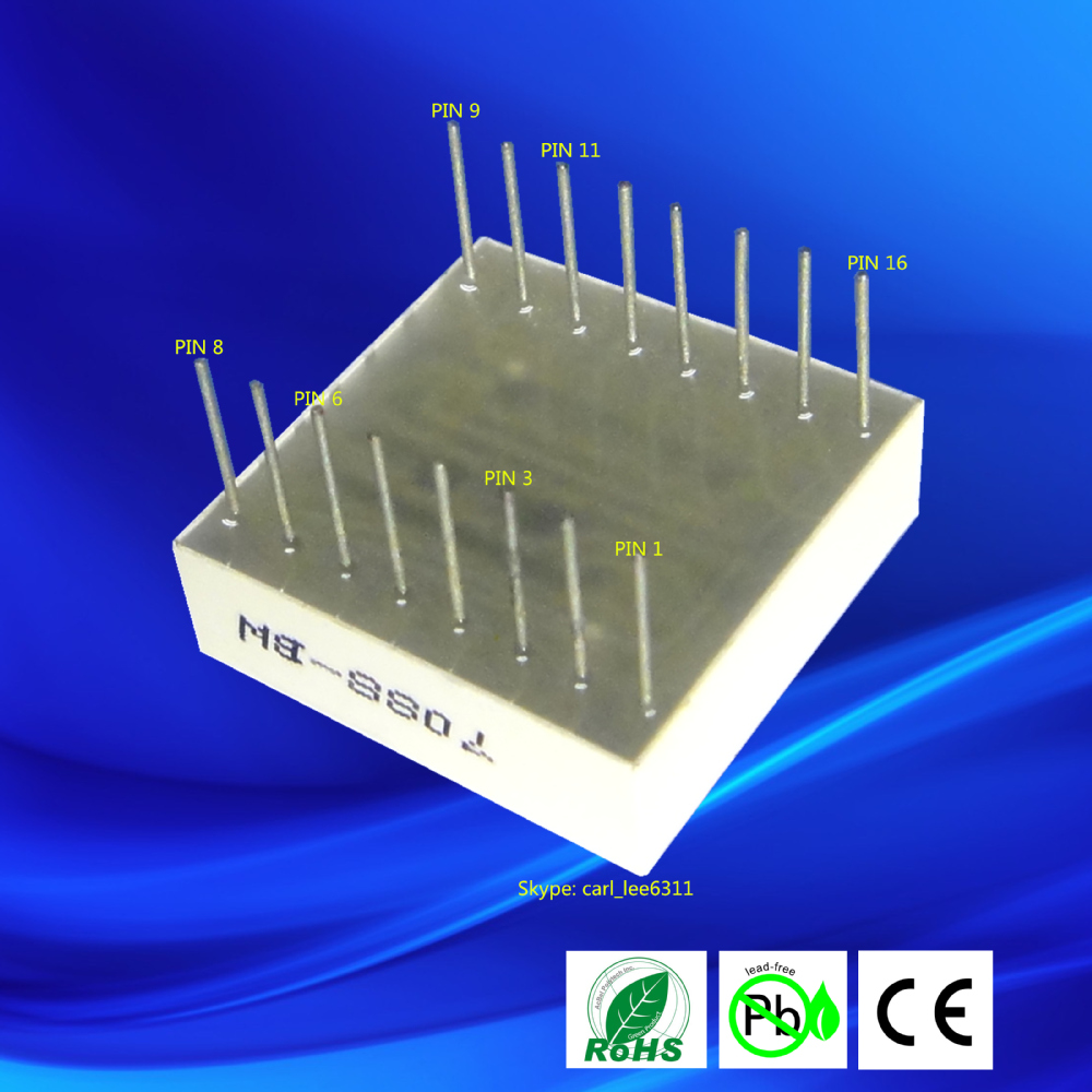 Bright led indoor ultra white led matrix for lift 8x8 dot led matrix