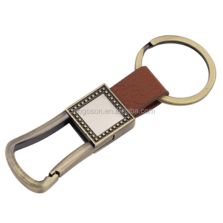 Promotion Antique Brown Handmade Genuine Custom Leather Keychain Keyring Wholesale - Buy Custom ...