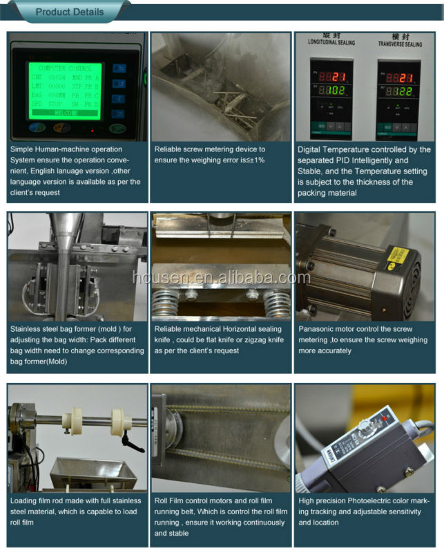 Automatic cocoa powder auger filler pouch machine with CE Certification