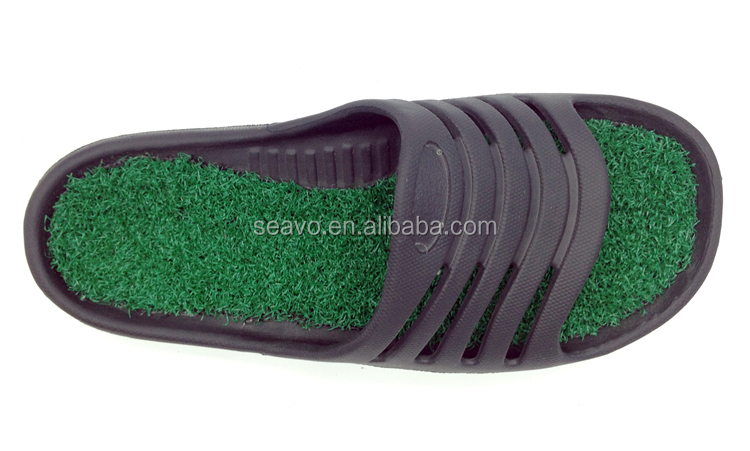 Seavo 2016新しいモデルプラスチックグリーン芝生インソールデザインクール軽量男性evaスリッパ仕入れ・メーカー・工場
