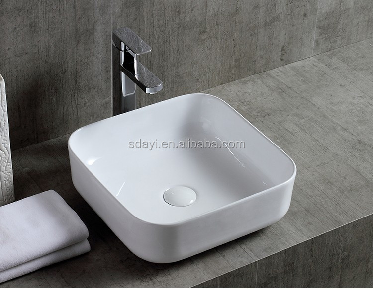 Ceramic New Design Small Size Thin Edge One Piece Bathroom Sink