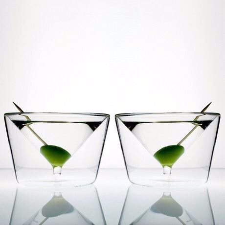 Double Walled Martini Glasses