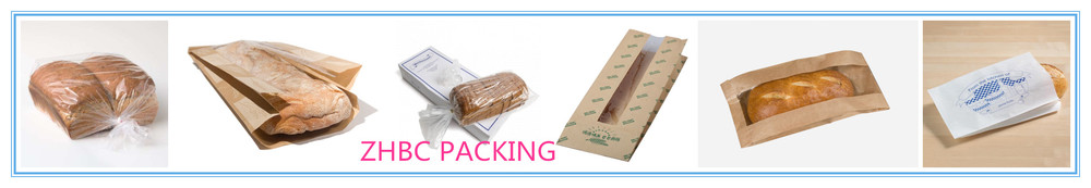 Plastic Material and Food Industrial Use Bread bag kraft paper bag with clear window
