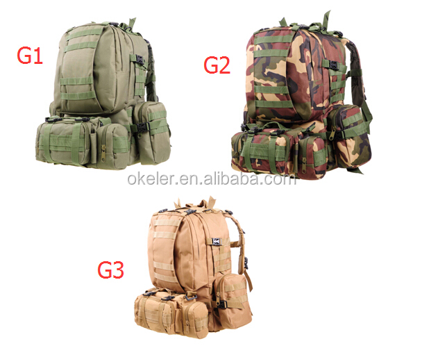 熱い販売の50リットル日焼け色屋外コンビネーション軍のバックパック、 耐久ハイキングバッグ、 キャンプのバックパック仕入れ・メーカー・工場
