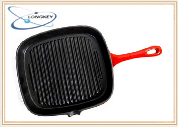 新しいホット製品2014年エナメルのキャスト鉄のフライパン中華鍋/鋳鉄フライパン問屋・仕入れ・卸・卸売り