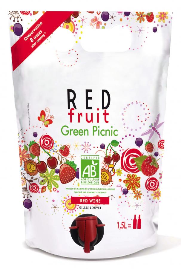 customized printing 1.5l red wine pouch