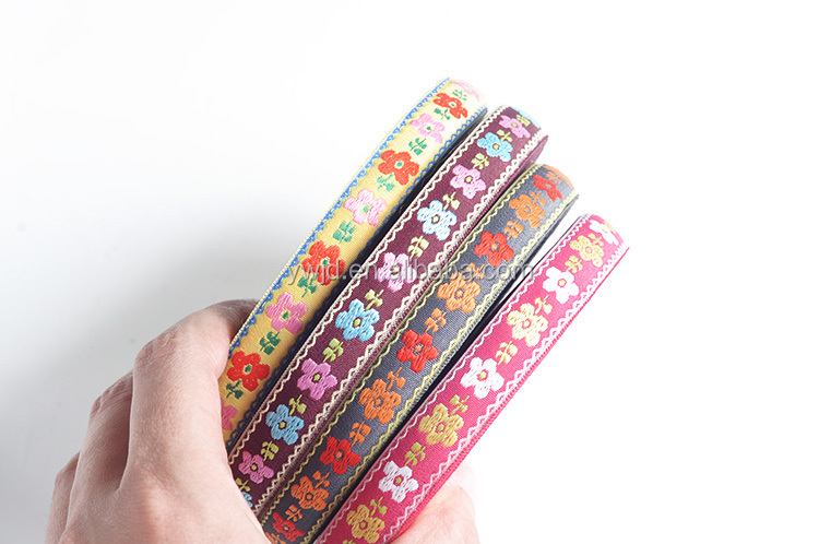 花のパターンのリボン刺繍織物ジャカードリボン卸売仕入れ・メーカー・工場