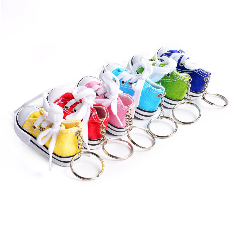 Novelty Sneaker Tennis Canvas Shoe Keychain,Mini 3d Decorative Glitter Running Fabric Sports