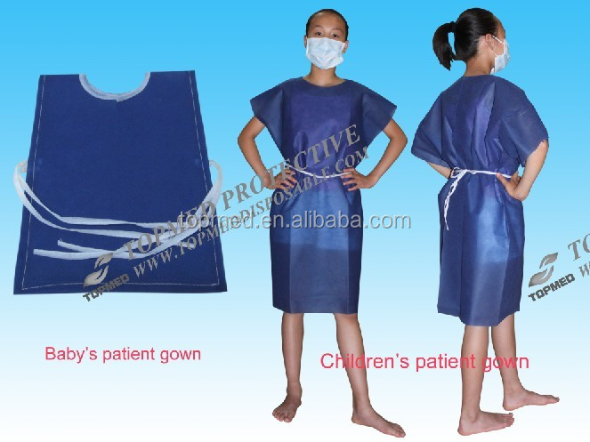 使い捨て患者ガウン半袖で、 患者ガウンとラインストーン付不織布仕入れ・メーカー・工場