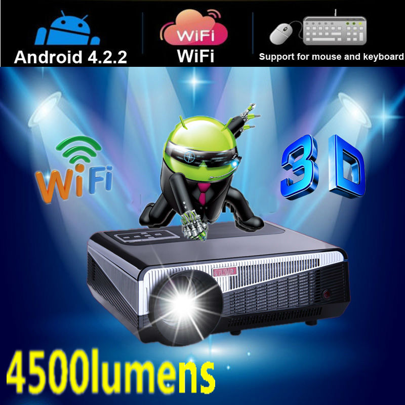 アンドロイド4.2. 24500ルーメンledデイタイムフルhd液晶3dwifiスマート220ワットledプロジェクターと50000hsですーランプ寿命問屋・仕入れ・卸・卸売り
