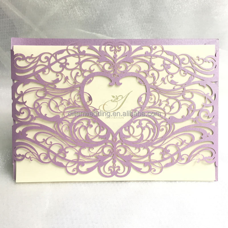 安いと美しい紫色の招待状結婚式の仕入れ・メーカー・工場