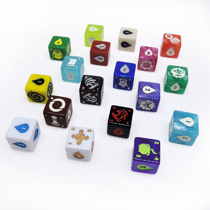 カスタム高品質印刷されたプラスチック製のサイコロゲームのサイコロ工場刻まれた色のサイコロ仕入れ・メーカー・工場