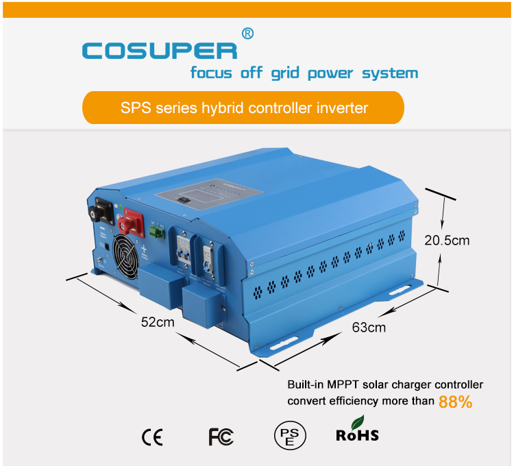 Single Output Type Solar Hybrid Inverter With Mppt 110vac 5kw - Buy