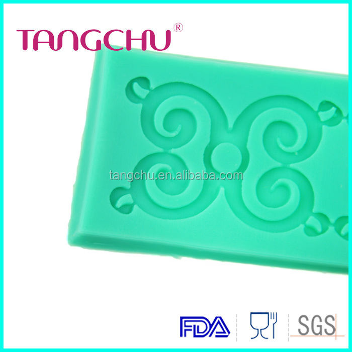 Rectangular lace flower fondant mould cake tools silicone molds cake decoration