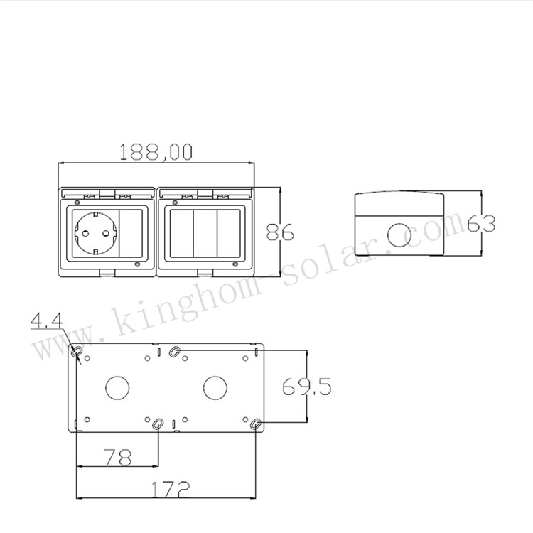 Ip55 16aヨーロッパ/ドイツタイプ防水壁スイッチとソケット仕入れ・メーカー・工場