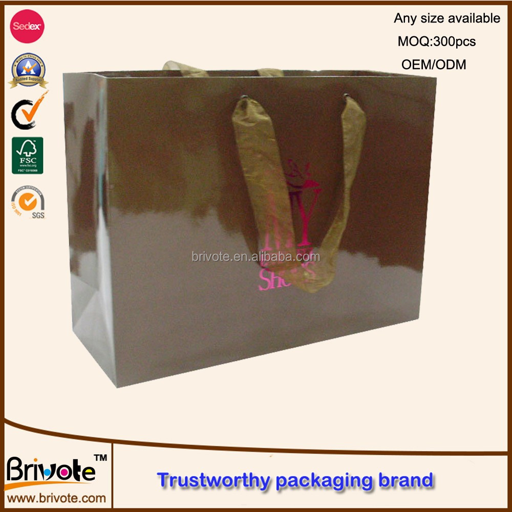 2015 wholesale custom printed paper gift bag