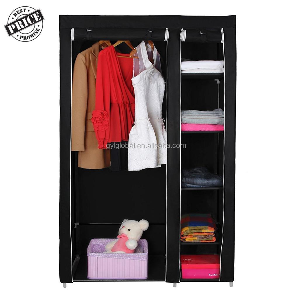 Clothes Closet Portable Wardrobe Storage Organizer With Shelves
