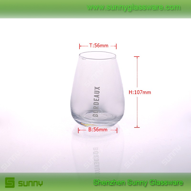 Lead free hand made stemless wine glasses