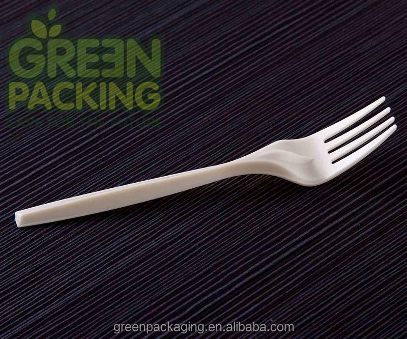 Biodegradable unbleached corn starch forks