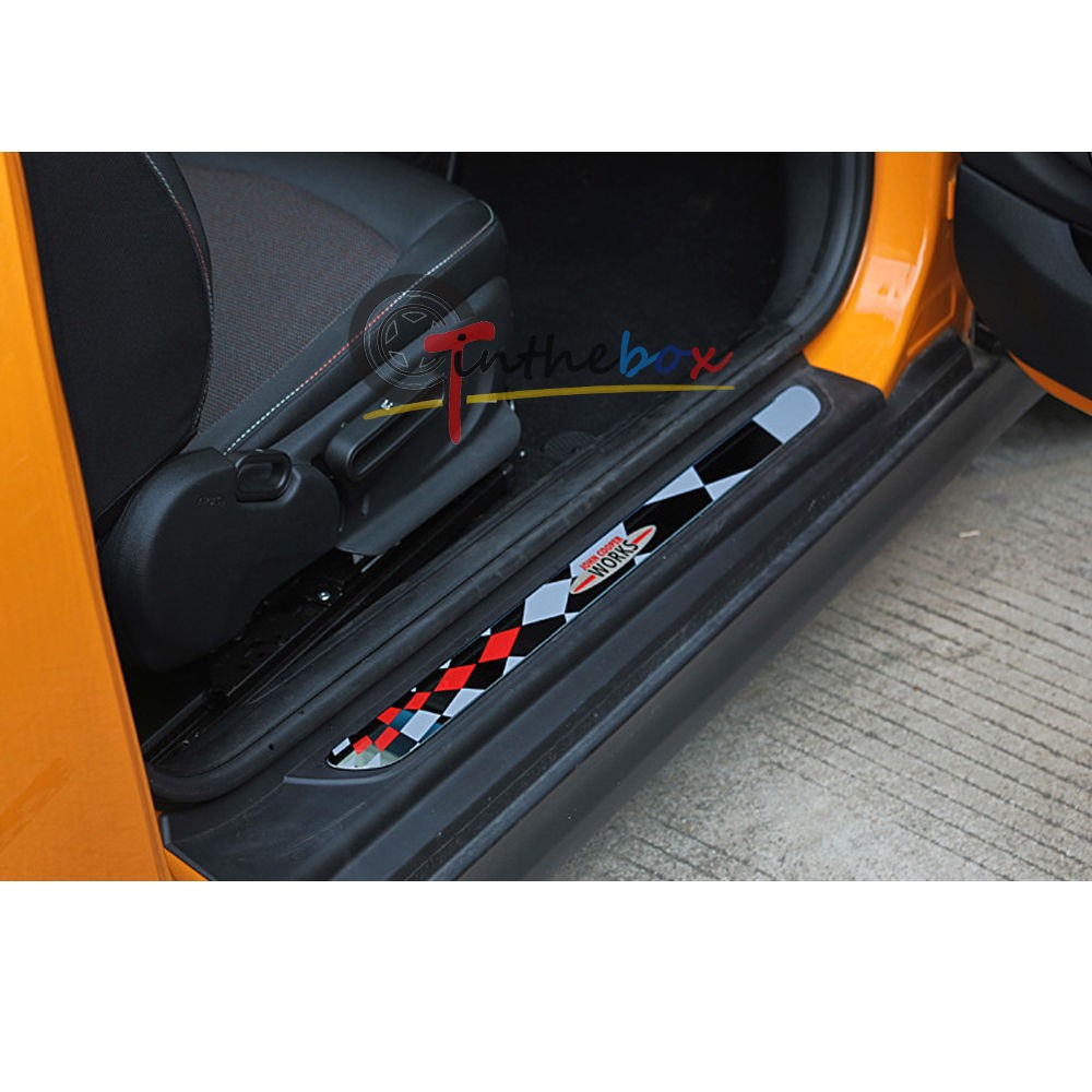 2pcs Jcw Style Stainless Steel Door Sill Entrylevel Strips For Mini