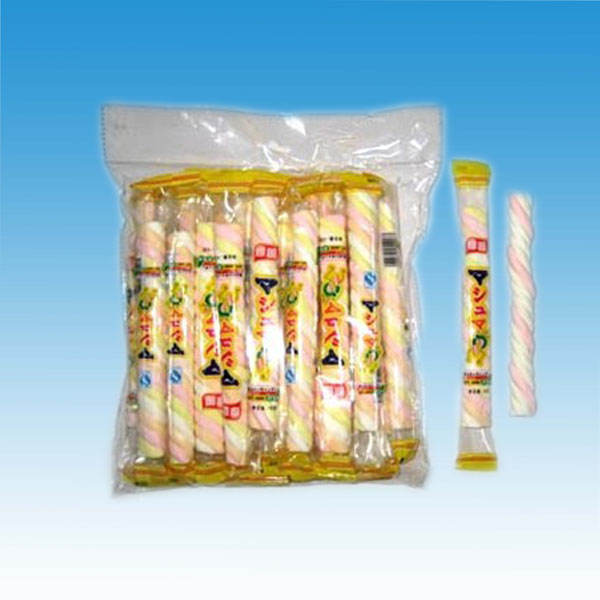 Long twist stick marshmallow candy